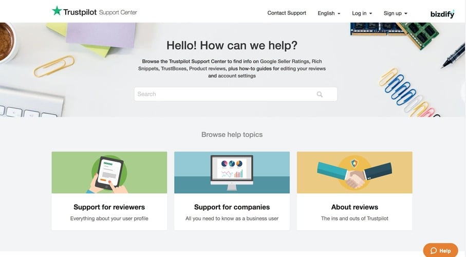 Trustpilot support center - Bizdify